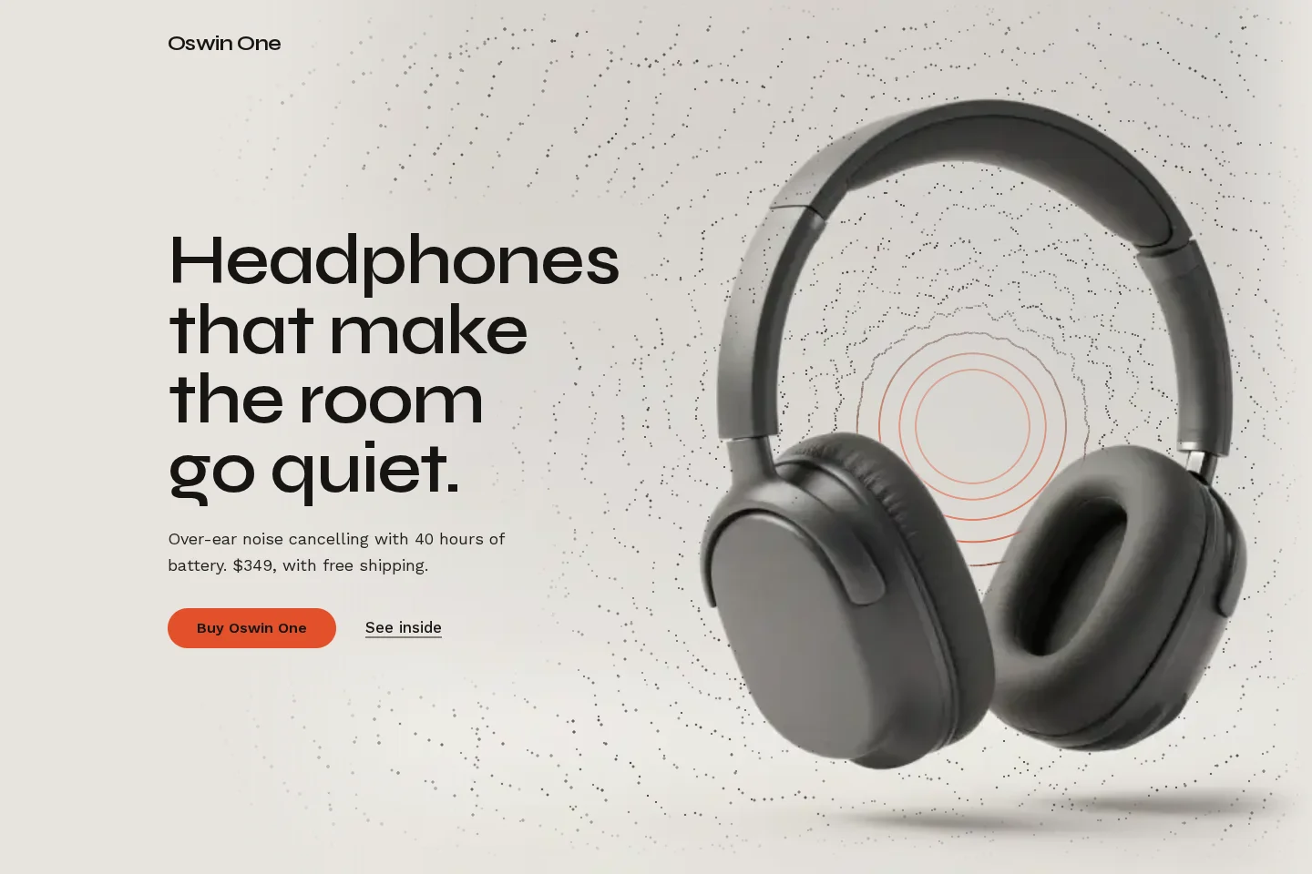 Homepage screenshot of the Oswin One concept demo