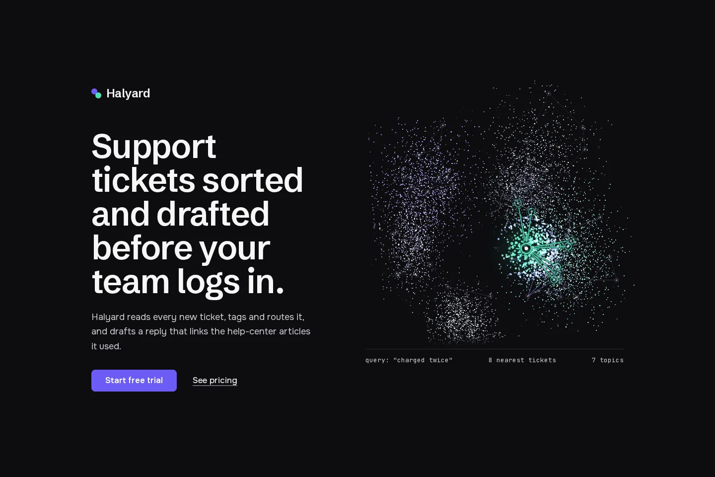 Homepage screenshot of the Halyard concept demo